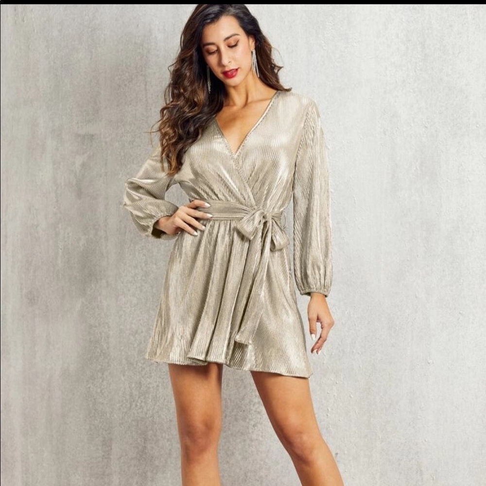 NWT-Silver wrap dress
